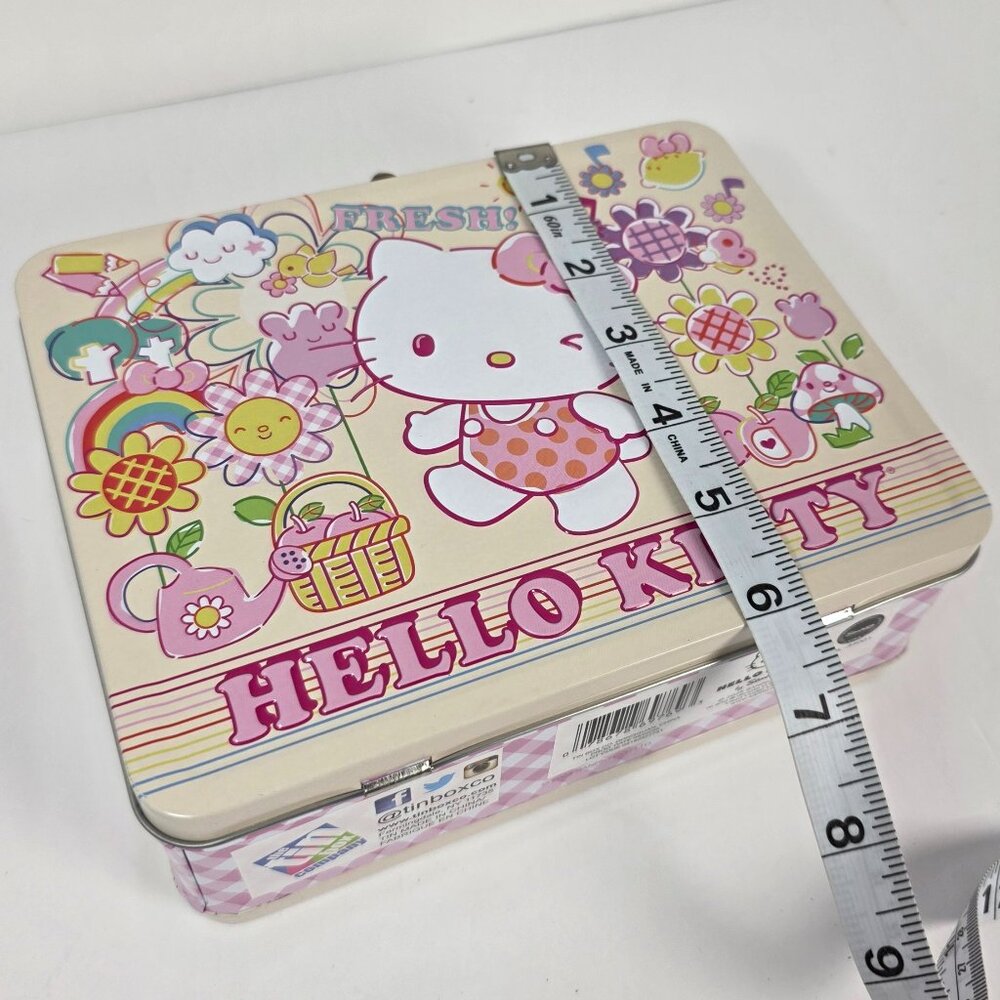 Hello Kitty Metal Lunch Box Tin Pink Sanrio Kawaii - Picture 5 of 5